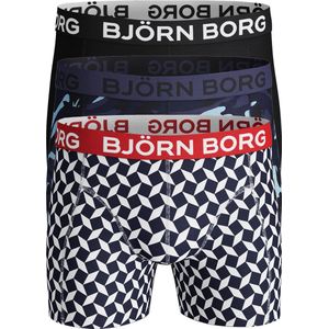 Björn Borg Cotton boxers - 3-pack uni en print -  Maat: S
