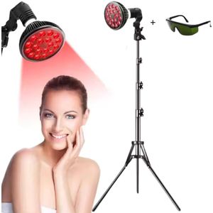Infrarood Lamp - Red Light Therapy - Rood Licht Therapie - Timer - 54Watt - Verstelbare Standaard - Gewrichten/Spieren/Pijn/Huidverjonging/Pigmentvlekken - Infraroodtherapie - Collageen Lamp - Anti-aging Apparaat - Red Light Therapy Hair Growth