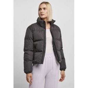 Urban Classics - Ladies Short Peached Puffer Jacket black Gewatteerd jack - 5XL - Zwart
