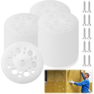 Kunststof sluitringen en schroeven voor isolatieplaten - 100 stuks - 3 cm