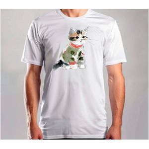 Cozy Claus Cat - T Shirt - MerryChristmas - ChristmasVibes - Funny - Sarcasm - VrolijkKerstfeest - Kerstmis - Grappig - Sarcasme - Kat - Cat