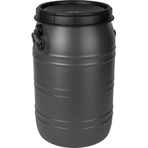 Voerton Zwart 70 Liter - Schroefdeksel - Lucht dicht & Water dicht - Voedselopslag - Waterkluis