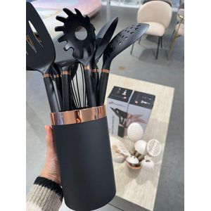 Nordeliv - zwarte keukengerei - set van 10 stuks