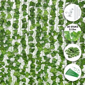 Fissaly 30 Stuks Hedera Helix Klimop Slinger Versiering Set Incl. 160 Accessoires – Decoratie voor Woonkamer & Feest – Kunstplant, Hangplant & Nepplant