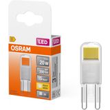 OSRAM LED PIN LED-lamp van helder gekleurd glas, met 1,8 W voor 200 lm, warm wit licht met 2700 K, veelkleurig, retrofit-fitting G9, CRI 80, EEK E, diameter 15 mm.