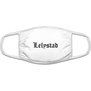Lelystad mondkapje | gezichtsmasker | bescherming | bedrukt | logo | Wit mondmasker van katoen, uitwasbaar & herbruikbaar. Geschikt voor OV