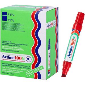 ARTLINE 100 NEAT - Permanent Marker - Doos van 12 stuks - 7,5-12mm Lijndikte - Rood