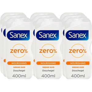 Sanex Zero% Droge Huid Douchegel - 12 x 400 ml - Voordeelverpakking
