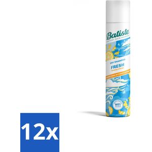 12 x Batiste - Fresh - Droogshampoo - Koele en Schone Geur - Verfrist en Geeft Grip - 200ml - Droogshampoo - Haarverfrissers - Frisse Geur - Koele Geur - Haar Styling