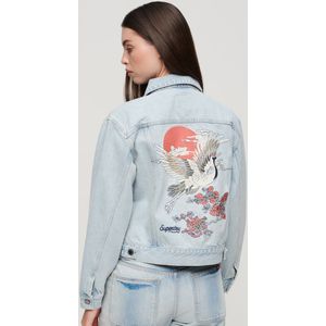 Superdry - Embroidered Denim Trucker Jacket - Denim - Blauw