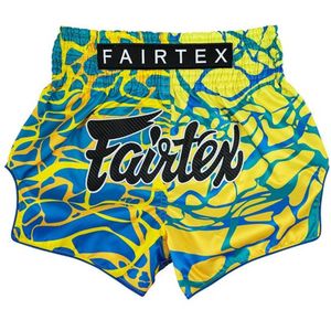 Fairtex BS1927 Muay Thai Shorts - Magma 'Green - blauw/geel/groen M