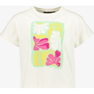 TwoDay meisjes T-shirt met geborduurde bloemen - Wit - Maat 170