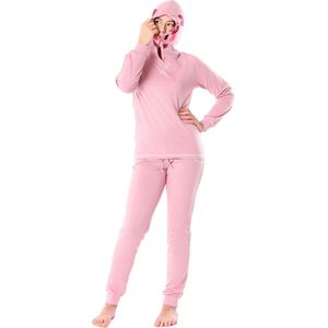 Ladeheid Meisjes Pyjama - met Capuchon - Lange mouwen - Lange broek - Katoen - LA-LA40-237-PJ - Roze Varkentje - 176