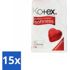 Kotex – Maxi Maandverband – Normal – 18 stuks per verpakking - Bulkverpakking - 15 stuks