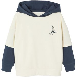 Sweater - Ecru - 2-in-1 Effect - Geplaatste Print - Voor Jongens