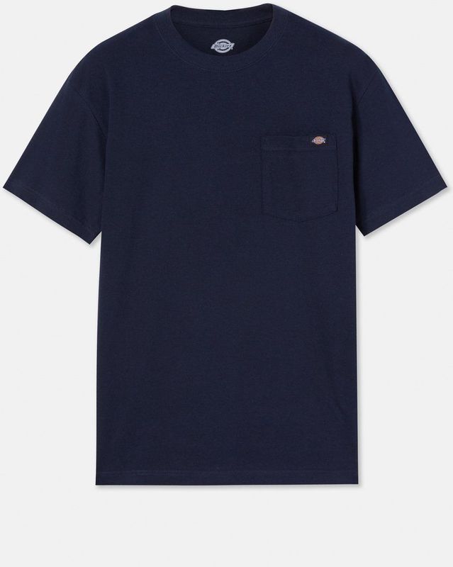 Dickies - Casual T-shirt - Navy Blauw - Korte Mouwen - Met Zak
