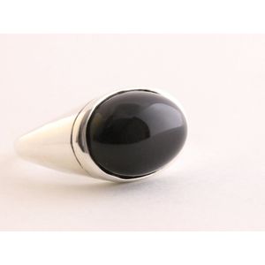 Zilveren ring met onyx - maat 21