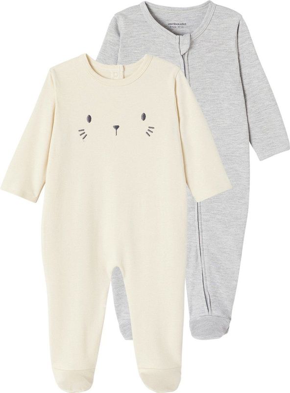 Vertbaudet - Set van 2 - Slaappakjes - Jongensbaby - Interlock