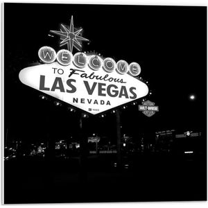 Forex - Bord Las Vegas (zwart/wit) - 50x50cm Foto op Forex