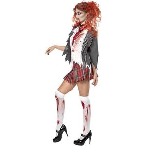 Zombie schoolmeisje kostuum Halloween outfit - Verkleedkleding - Medium