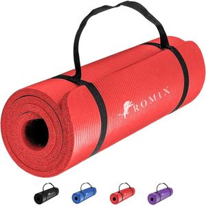 Yogamat Antislip (180 cm x 60 cm) 10 mm dikke gymnastiekmat, milieuvriendelijke sportmat van zacht schuim voor heren Dames Pilates Meditatie Training Sport Thuis Gym Outdoor Reizen