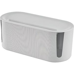 Peysaitr - Kabelbox Organizer - Opberg Stekkerdoos - Met kaartsleufklepje en ventilatieopeningen - Desk Organizer - 31x13.5x12.5cm - Wit - 1 stuk