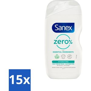 Sanex Zero % - Douchegel - Hydrateert - Alle Huidtypes - 400 ml - Bulkverpakking - 15 stuks