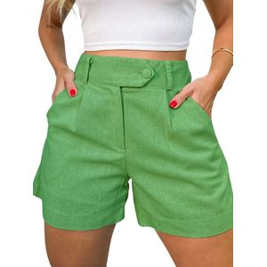 Bovista Korte Broek Dames - Spijkerbroek - met Zakken - Volwassenen - Jongens - Shorts - Lichtgroen - Maat XXL