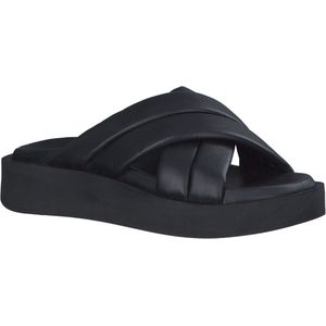 s.Oliver - Dames Slipper - Zwart - Leren Bovenwerk - Soft Foam-technologie