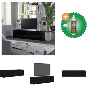 vidaXL Tv-meubel 120x34x30 cm spaanplaat zwart - Kast - Inclusief Houtreiniger en verfrisser