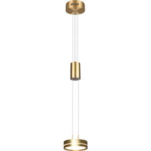 LED Hanglamp - Hangverlichting - Trion Franco - 7.2W - 1-lichts - Warm Wit 3000K - Dimbaar - Rond - Mat Goud - Aluminium