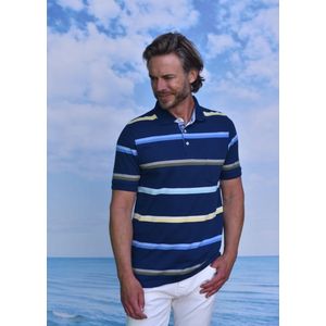 GCM poloshirt 24258 blauw streep - L