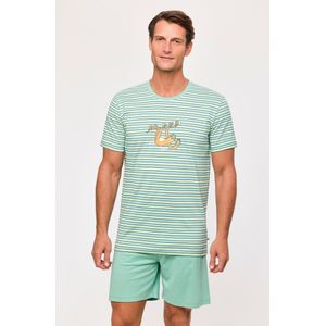 Woody Jongens-Heren Pyjama multicolor streep - maat 068/6M