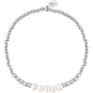 Bracelet Pearl Beads - Yehwang - Kralenarmband - 16 cm - Zilver