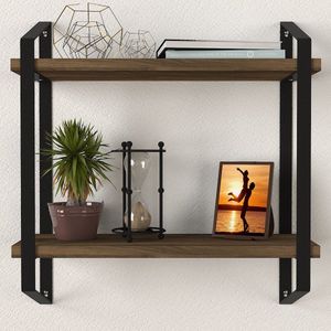 Tera Home 18mm Wandplank | Metalen Frame | Walnoot Zwart