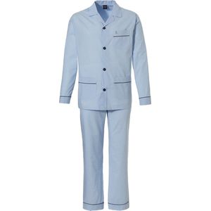 Robson Heren pyjama katoen knoopsluiting Jeremy - 66 - Blauw