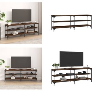 vidaXL Tv-meubel 140x30x50 cm bewerkt hout bruin eikenkleur - Tv-kast - Tv-kasten - Tv-meubel - Hifi-meubel
