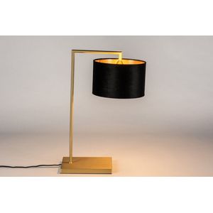 Lumidora Tafellamp 31079 - BRED - E27 - Zwart - Goud - Messing - Metaal