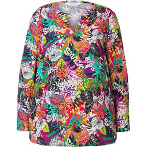 Angel of Style Angel of Style - Dames - Tuniek dieren-patchprint lange mouwen - Violet - Maat 46