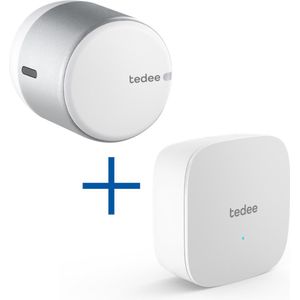 Tedee GO SET (white) - Smartlock + WifiBridge - Koppel met smart home - Openen op afstand - Diameter 57mm
