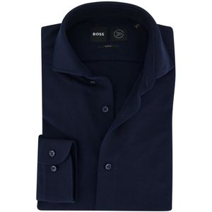 Boss slim fit overhemd navy effen lange mouw