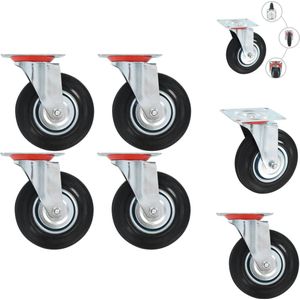 vidaXL Zwenkwiel - Zwenkwielen - Trolley Zwenkwiel - Trolley Zwenkwielen - Zwenkwielen 4 st 125 mm