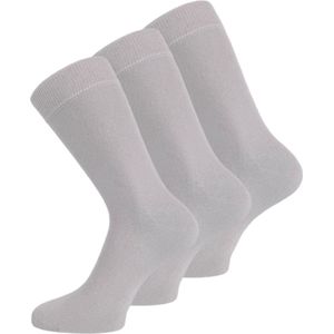 3 paar Basic Herensokken - Naadloze sokken - Katoenen sokken - Lichtgrijs - Maat 40-44 (Onesize)