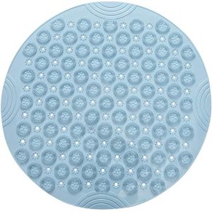 Foot Massage Douchemat - Ronde Anti-Slip Badmat - 55 Cm Diameter - 76 Drainage Gaten - Pvc Massagemat Douche - Acupressuur Voetmassage - Snel Drainerend - Versterkte Zuignapjes