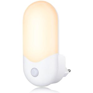 NETTLIFE LED Nachtlamp in stopcontact - wit - kunststof - 2700K warm wit - met schemersensor - 1W - Kinderen & Baby - voor kinderkamer hal trap slaapkamer