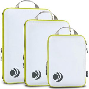 Compression Packing Cubes Ultralight Travel Luggage Organizer Sets - Expandable Travel Supplies for Hand Luggage - White - 3 PCS koffer organizer set