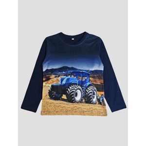 Longsleeve - Trekker - Tractor - Blauw - New Holland - 6Y - maat 110/116