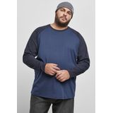 Urban Classics - Raglan Contrast - Longsleeve - Blauw/Donkerblauw - Heren Shirt