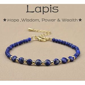 Armband - Natuursteen - Gemstone Collection - Stainless Steel - Lapis Lazuli