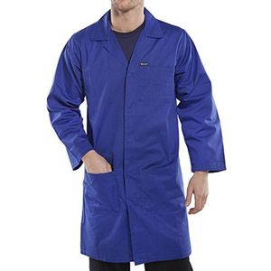 Polyester Katoen Werkkleding Jas in Royal Blue - Maat 40